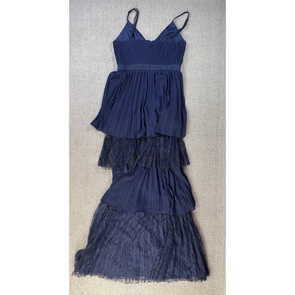 Lulus Date With a Daydream Lace Tiered Maxi Dress Navy Blue Size Small - Picture 4 of 12